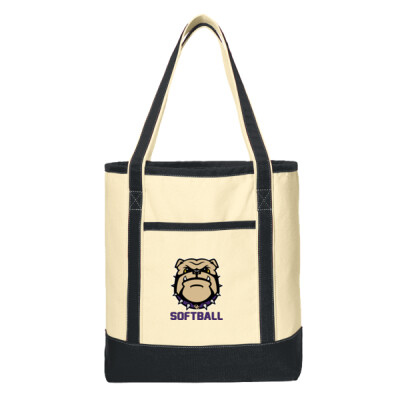 Bulldogs Softball Large Cotton Canvas Tote Thumbnail
