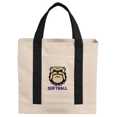 Bulldog Softball Canvas Two-Tone Tote Thumbnail