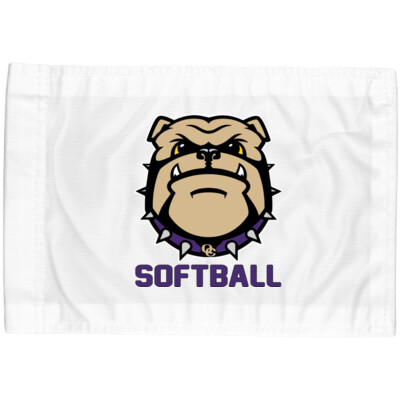 Bulldog Softball Double sided 12" X 8" Car Flag with Pole Thumbnail